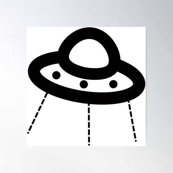 Ufo T-Shirt | Ufo Icon | Ufo Icon T-Shirt | Ufo Icon Sticker Poster Wall Art, Modern Wall Decor For Living Room Bedroom, 30x30 UNFRAMED