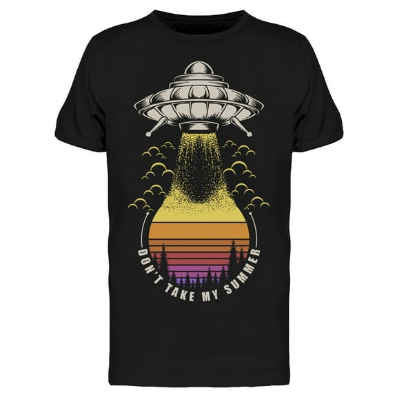 Ufo Take Sunset Retro T-Shirt Men -Image by Shutterstock, Male Medium