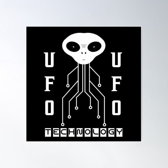 Ufo Technology Poster Wall Art, Modern Wall Decor For Living Room Bedroom, 30x30 UNFRAMED