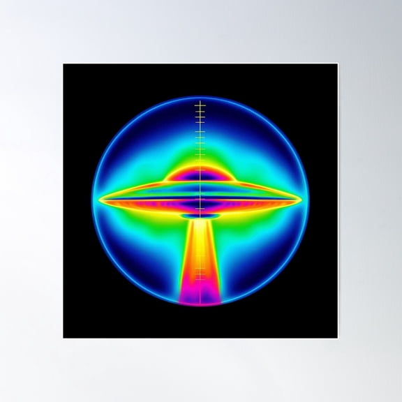 Ufo Thermal Lock Poster Wall Art, Modern Wall Decor For Living Room Bedroom, 17x17 UNFRAMED