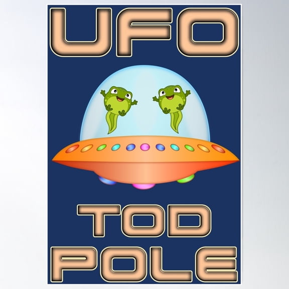 Ufo Todpole - Space Tadpole In Ufo Poster Wall Art, Modern Wall Decor For Living Room Bedroom, 8x12 UNFRAMED