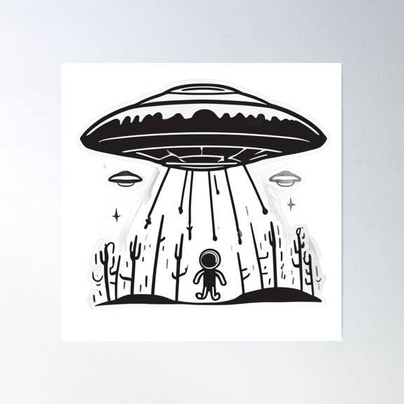 Ufo Uap Poster Wall Art, Modern Wall Decor For Living Room Bedroom, 24x24 UNFRAMED