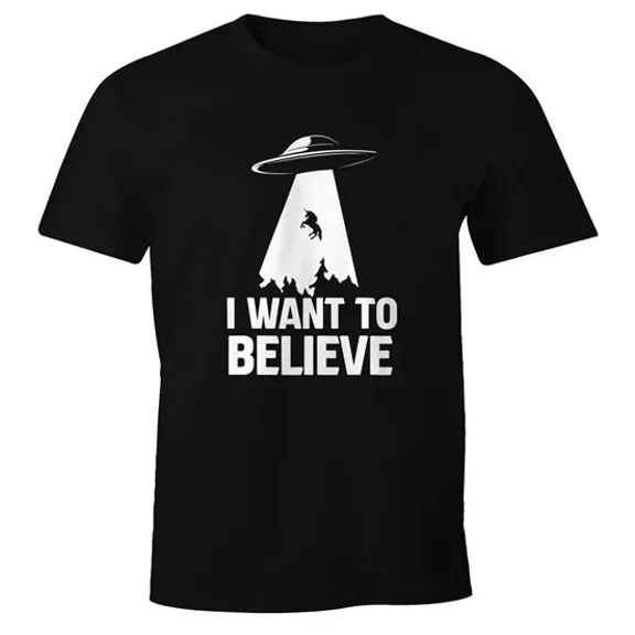 Ufo Unicorn I Want To Believe Fun T-Shirt Unisex S-5XL Hot Trending Shirt, Vintage Birthday Gift