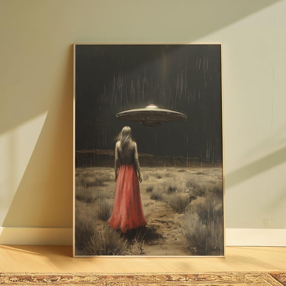 Ufo Wall Art, Science Fiction Poster, Unframed Paper Poster 8x10in