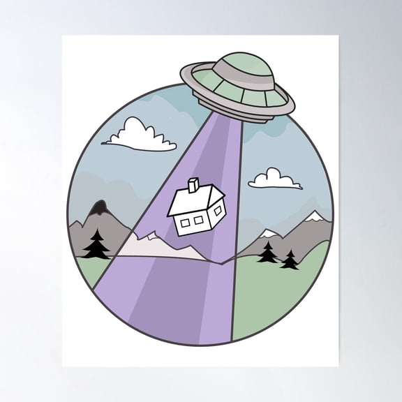 Ufo World Poster Wall Art, Modern Wall Decor For Living Room Bedroom, 12x18 UNFRAMED