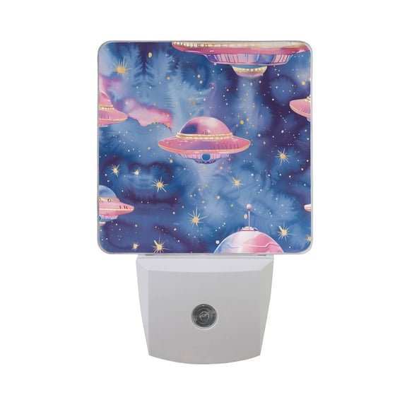 Ufo on Sky Night Light 2 Pack LED Nightlight Plug into Wall Dusk to Dawn Sensor Soft White