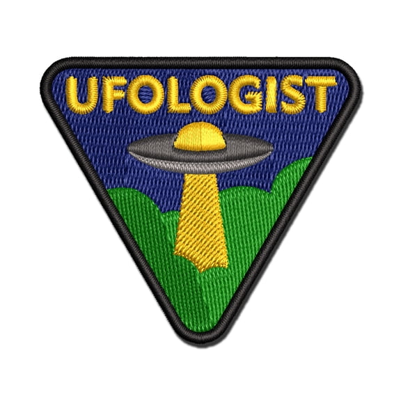 Ufologist UFO Science Fiction Aliens Hobby Applique Multi-Color Embroidered Hook & Loop Patch - 2.0 Inch Mini