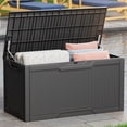 thumbnail image 1 of Uforic 100 Gallon Large Resin Deck Box, Waterproof Lockable Outdoor Storage Container for Patio Garden, Black, 1 of 8