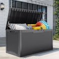 thumbnail image 1 of Uforic 100 Gallon Lockable Resin Outdoor Storage Deck Box, Uforic Multipurpose Storage Chest for Patio Accessories Garden Tools Daily Essentials, Weather Resistant, Dark Gray, 1 of 8