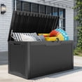 thumbnail image 1 of Uforic 100 Gallon Lockable Resin Outdoor Storage Deck Box, Uforic Multipurpose Storage Chest for Patio Accessories Garden Tools Daily Essentials, Weather Resistant, Black, 1 of 10