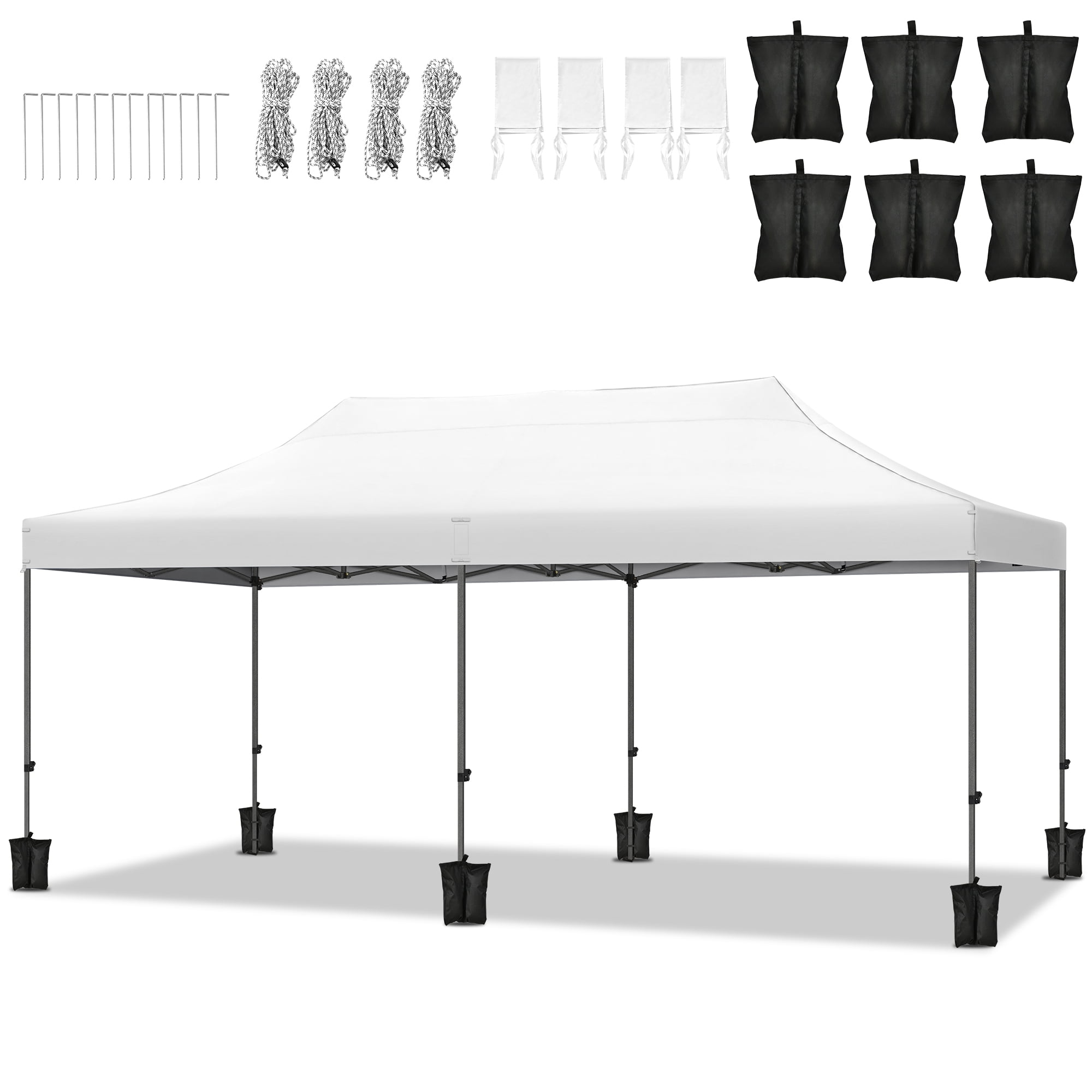 Uforic 10x20ft Heavy Duty Outdoor Pop Up Canopy Tent for Parties, Wedding - White