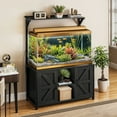 thumbnail image 1 of Uforic 120 gal Fish Tank Stand w Shelf and Cabinet, 1100 lbs Capacity, Power Outlets, Metal, Black, 1 of 9