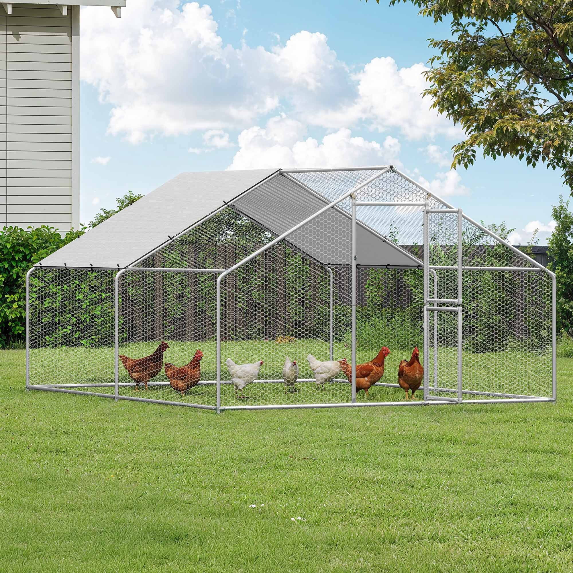 Uforic 13.1 x 9.8 x 6.4 ft ( 157.48" x 118" x 76.8" ) Outdoor Dog Kennel Outside Large Heavy Duty Shade Dog Pen Playpen Pet Dog Enclosure Crate Dog Run House with Anti-UV Cover