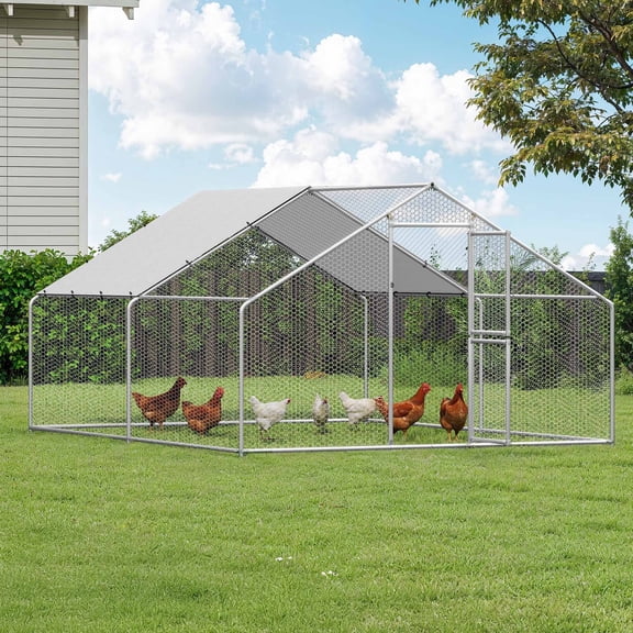 Uforic 13.1 x 9.8 x 6.4 ft ( 157.48" x 118" x 76.8" ) Outdoor Dog Kennel Outside Large Heavy Duty Shade Dog Pen Playpen Pet Dog Enclosure Crate Dog Run House with Anti-UV Cover