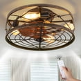 thumbnail image 1 of Uforic 18" Caged Ceiling Fan with Lights and Remote Control, 6-Speed Flush Mount Ceiling Fan, Low Profile Ceiling Fan for Bedroom, Farmhouse, or Dining Room, 1 of 6