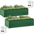thumbnail image 1 of Uforic 2 Pack 8ftx4ftx2ft Large Raised Garden Bed Kit,Outdoor Galvanized Metal Patio Planter Box with Safety Rubber & Gloves, for Vegetables Flowers,Green, 1 of 9
