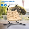 thumbnail image 1 of Uforic 2 Person Hanging Egg Chair Swing with Cushions for Patio, Bedroom, Garden and Balcony, Beige, 1 of 5