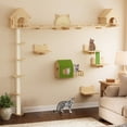 thumbnail image 1 of Uforic 21-Piece Wall-Mounted Cat Tower with 3 Houses, 6 Scratching Posts, Tunnels & Shelves – Solid Pine Wood for Large Cats, Space-Saving Vertical Cat Furniture, 1 of 9