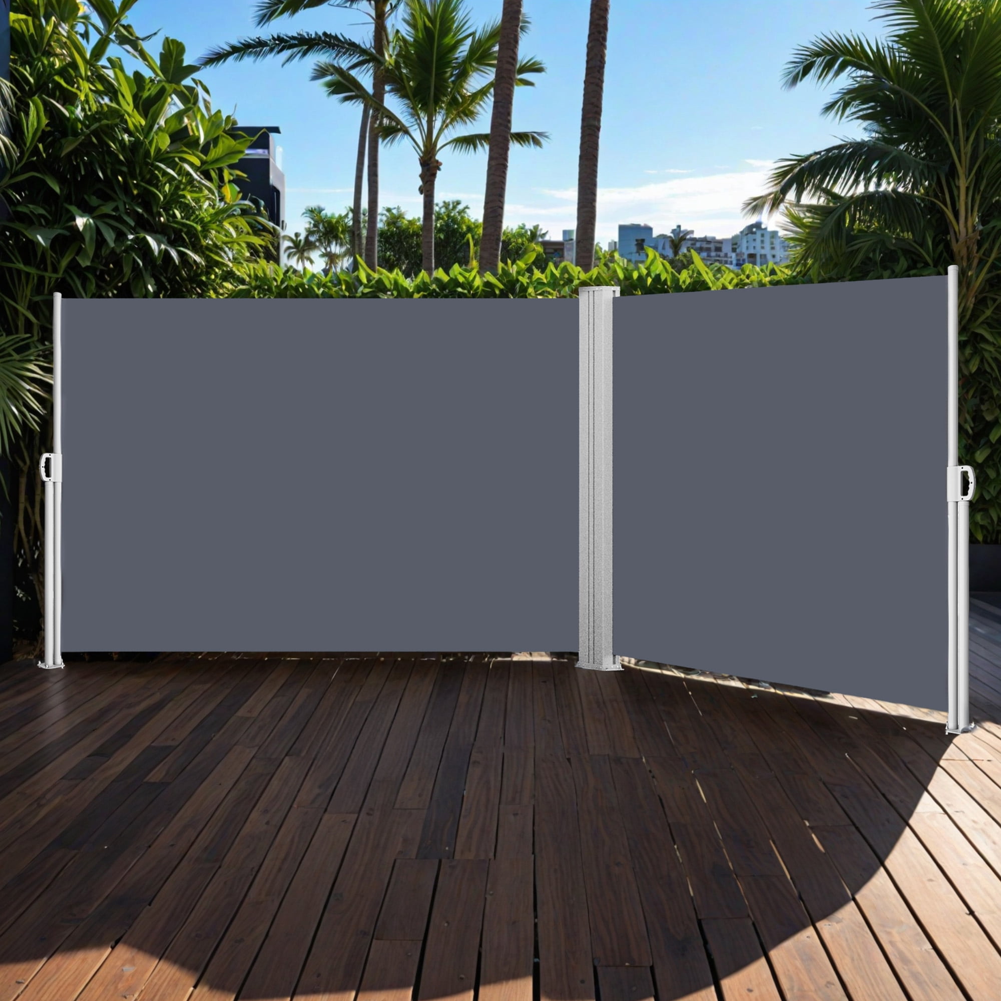 Uforic Double side retractable awning Waterproof and UV resistant for garden, terrace, patio, Grey