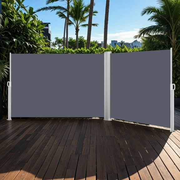 Uforic Double side retractable awning Waterproof and UV resistant for garden, terrace, patio, Grey