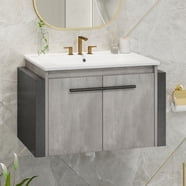 Mainstays Bathroom Vanity Cabinet Rustic Grey Set with Sink 17.75x17.75 ...