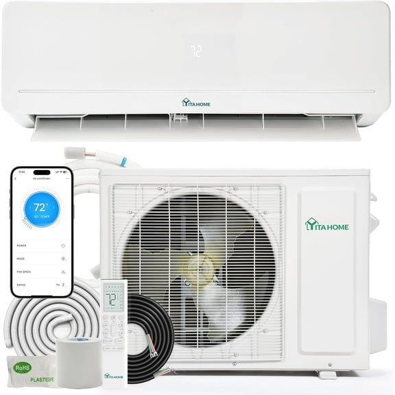Uforic 24000 BTU Ductless Mini Split AC/Heating System, 20 SEER2 Inverter Heat Pump with WiFi & Alexa, 230V Energy Efficient
