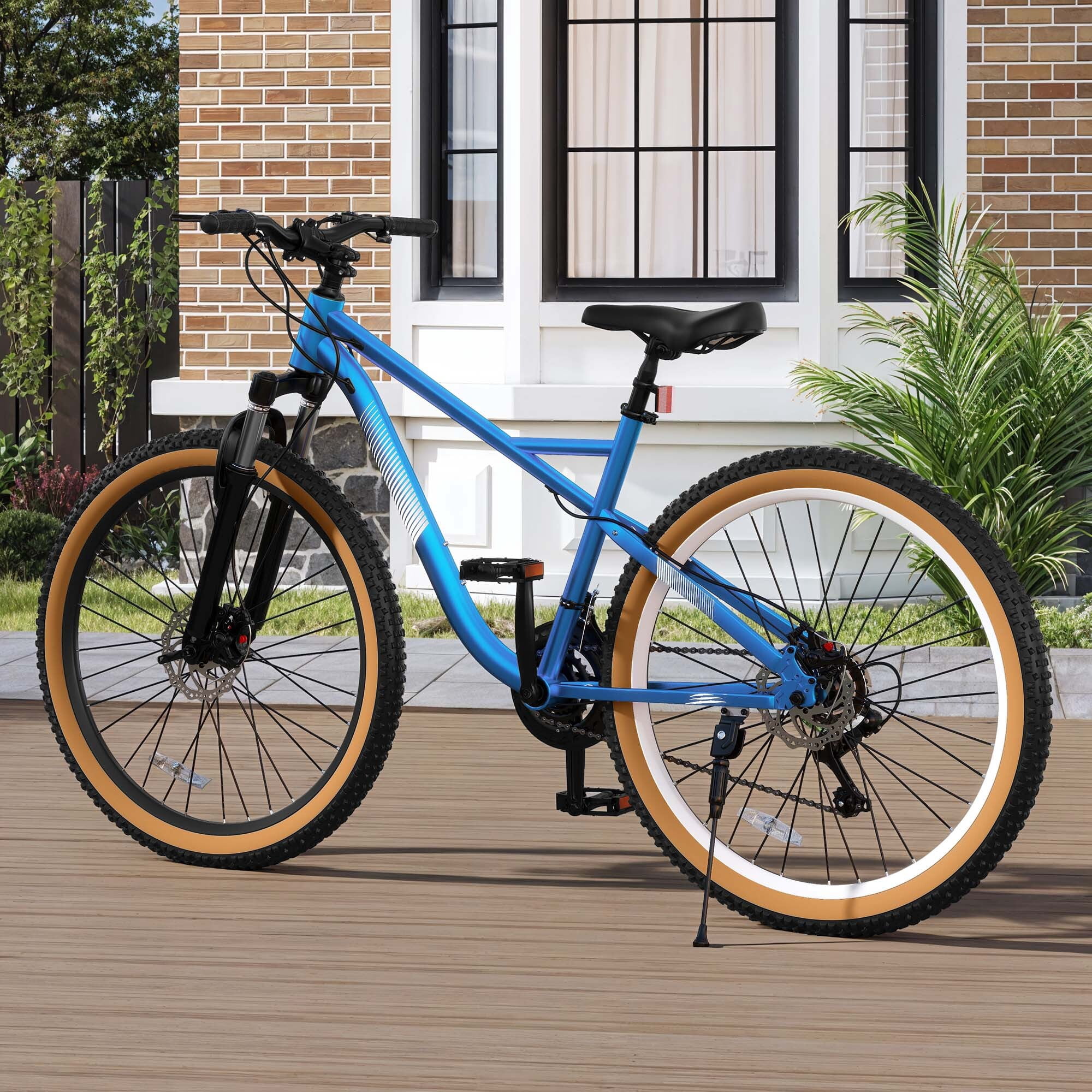 Uforic 26" Blue Mountain Bike for Men & Women, 21-Speed MTB, Dual Disc Brakes, Aluminum Frame