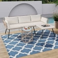 thumbnail image 1 of Uforic 3-Piece Outdoor Woven Rope Sectional Sofa Set Patio Furniture, L-Shaped Conversation Set w/ Table - Beige, 1 of 12