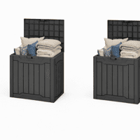 Uforic 31 Gallon Outdoor Deck Boxes Set of 2, Lockable Weather-Resistant Storage Bins for Patio Cushions & Garden Tools, Black
