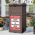 thumbnail image 1 of Uforic 31 Gallon Package Delivery Box with Lift-Out Bag, Waterproof Parcel Drop Box with Sign, Resin Outdoor Porch Package Container for Curbside, Patio and Yard Use, Dark Brown, 1 of 9