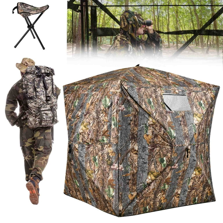 Uforic 360° See-Through Ground Blind for Hunting, Pop Up Tent for
