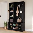 thumbnail image 1 of Uforic 39" Hall Tree with Shoe Storage, Coat Rack with Bench for Entryway Corner Narrow Adjustable Shelf, Black, 1 of 9