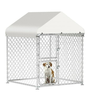 Uforic 4.3×5.4 ft ( 48" x 48" x 64" ) Large Outdoor Dog Kennel,Outside Heavy Duty Shade Dog Pen Playpen Pet Dog Enclosure Crate Dog Run House with UV & Waterproof Cover Fence
