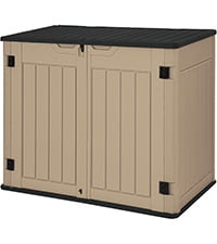 Uforic 4.5x2.8x3.9 ft Horizontal Resin Outdoor Storage Shed, Waterproof & Lockable, Brown