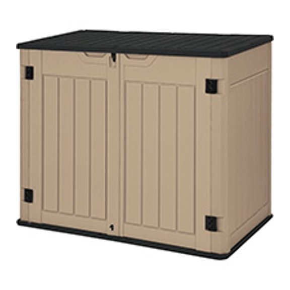 Uforic 4.5x2.8x3.9 ft Horizontal Resin Outdoor Storage Shed, Waterproof & Lockable, Brown