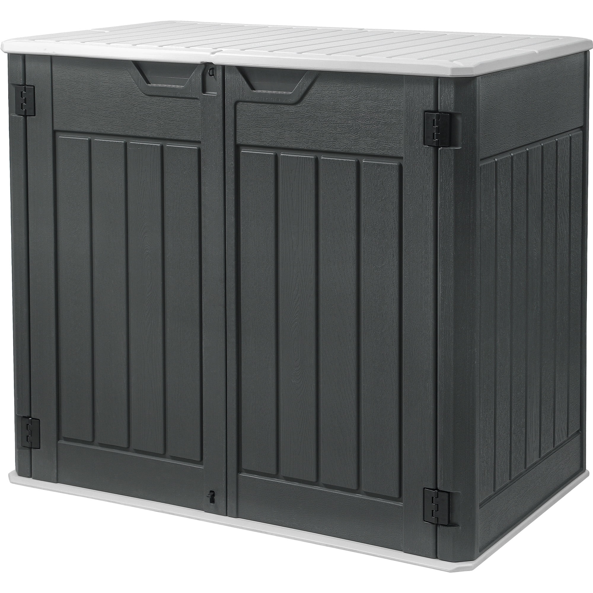 Uforic 4.5x4ft Horizontal Resin Outdoor Storage Shed, Waterproof & Lockable, Dark Gray