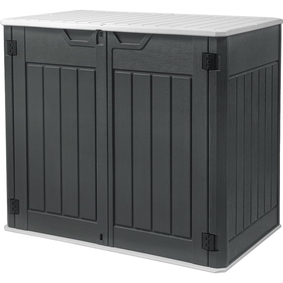 Uforic 4.5x4ft Horizontal Resin Outdoor Storage Shed, Waterproof & Lockable, Dark Gray