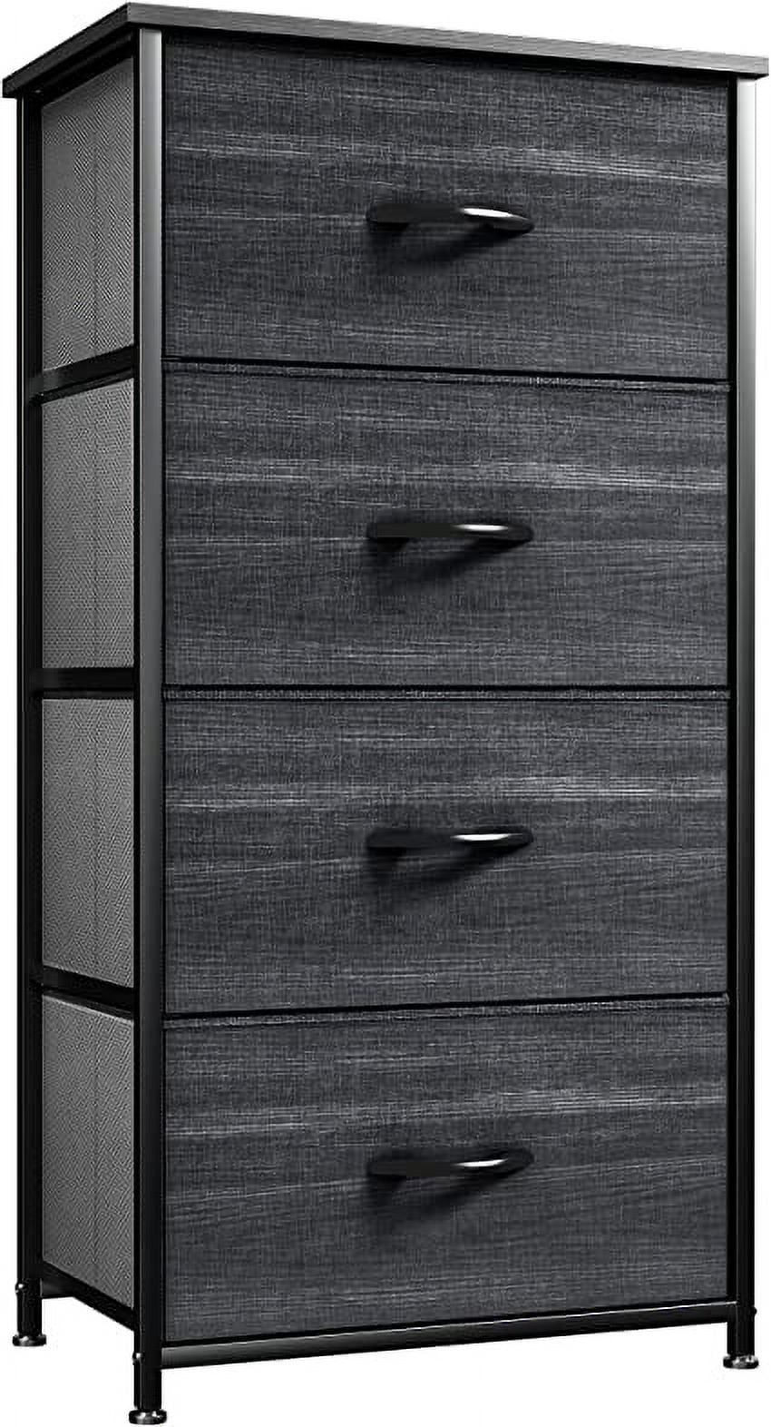 Uforic 4-Drawer Dresser,Organizer Unit for Bedroom, Living Room,Charcoal Black
