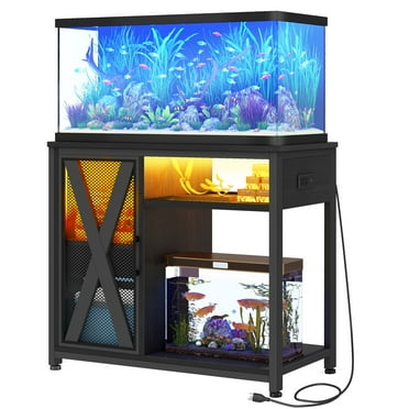 Uforic 40-50 Gallon Fish Tank, Aquarium Stand with Power Outlets and LED Light, 680LBS Capacity, Black