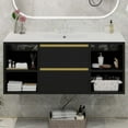 thumbnail image 1 of Uforic 40'' Floating Bathroom Vanity with Sink, Wall Mounted Vanity Bathroom Cabinet with Drawers, Black B, 1 of 9