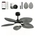 thumbnail image 1 of Uforic 42 Inch Tropical Palm Leaf Ceiling Fan with Lights and Remote/APP Control, Quiet DC Motor, 6-Speed, Dimmable, Adjustable Height, Reversible 5 Blades - Gray, 1 of 9