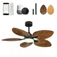 thumbnail image 1 of Uforic 42 Inch Tropical Palm Leaf Ceiling Fan with Lights and Remote/APP Control, Quiet DC Motor, 6-Speed, Dimmable, Adjustable Height, Reversible 5 Blades - Walnut, 1 of 9