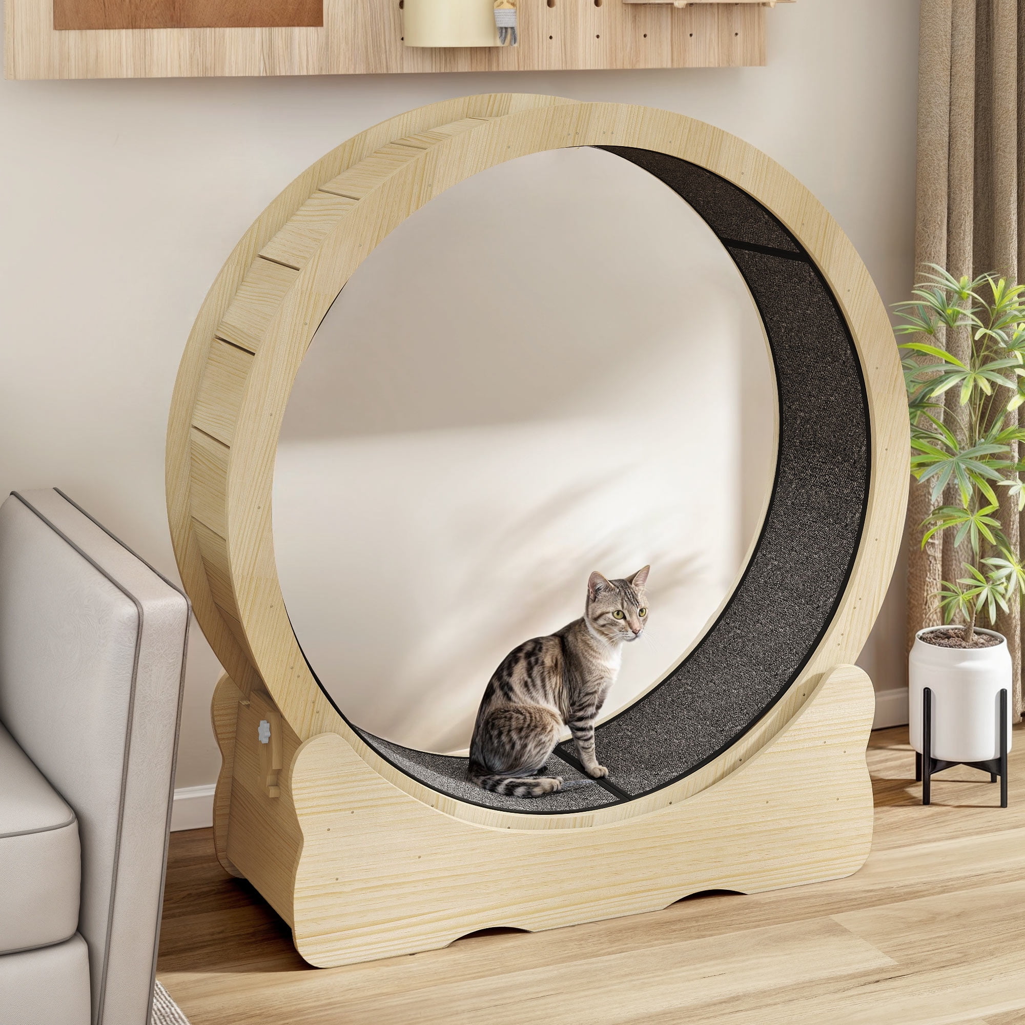 Uforic 43.3" Cat Treadmill, Exercise Running Wheel with Safety Lock