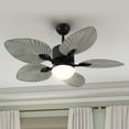 thumbnail image 1 of Uforic 44 Inch Tropical Coastal Ceiling Fans with Lights and Remote Control, 5 Palm Leaf Blades for Living Room,Bedroom - Gray, 1 of 10