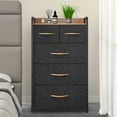 thumbnail image 1 of Uforic 5 Drawer Fabric Dresser, Vertical Storage Dressers For Bedroom Storage Organizer Unit (Dark Gray), 1 of 5