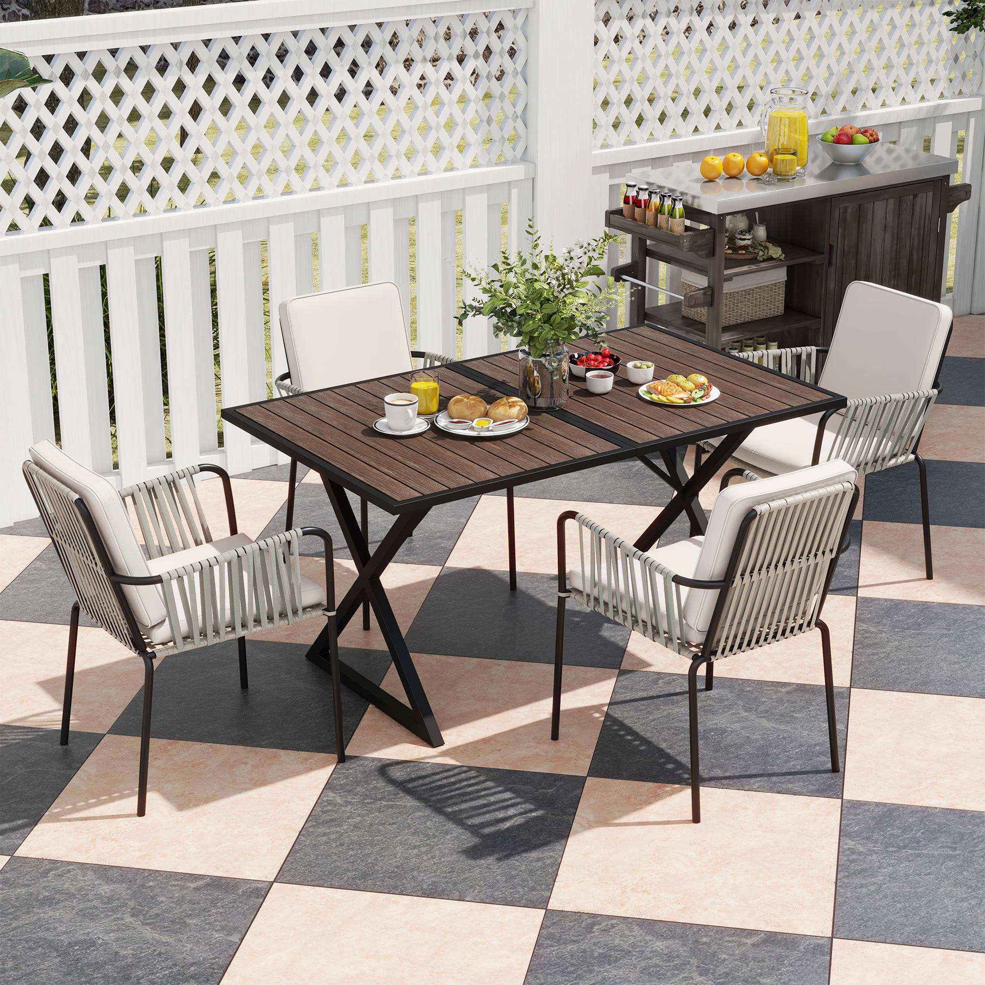 Outdoor Dining Set Patio Chairs For Small Balcony Outsunny 3-Piece