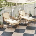 thumbnail image 1 of Uforic 5 Piece Rattan Wicker Patio Bistro Set,Outdoor Conversation Set with 2 Ottomans and Square Coffee Side Table,Patio Furniture for Yard and Garden - Beige, 1 of 9