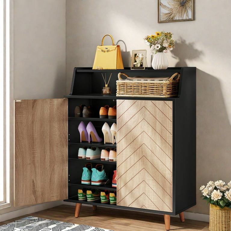 Uforic 5-Tiers Shoe Cabinet with Door, Shoe Rack Organizer Cabinet