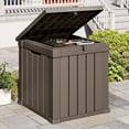 thumbnail image 1 of Uforic 51 Gallon Resin Outdoor Deck Box, Waterproof Lockable Storage Box with Side Handles for Patio Garden Pool, Light Brown, 1 of 9