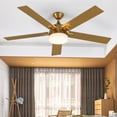 thumbnail image 1 of Uforic 52" Modern 5-Blade Ceiling Fan with LED Light, 6-Speed DC Motor, Reversible & Dual Downrods (White/Gold), DOE, 1 of 7